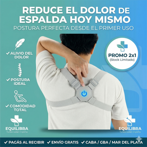PROMO 2X1 / Corrector Postura Eléctrico Inteligente Sensor Vibración