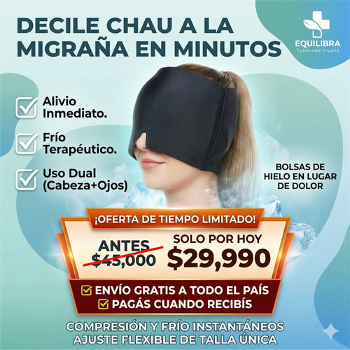 Gorro Terapéutico de Frío + Compresión para Migrañas